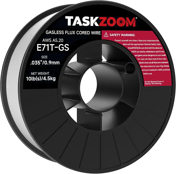 TASKZOOM Flux Core Welding Wire .035", E71T-GS Gasless MIG Welding Wire 10 lb Spool, Mild Steel