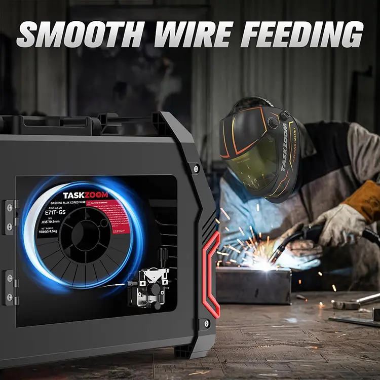 TASKZOOM Flux Core Welding Wire .035", E71T-GS Gasless MIG Welding Wire 10 lb Spool, Mild Steel Flux Core Wire, No Gas MIG Wire for Wire Welder, Smooth Arc Low Spatter